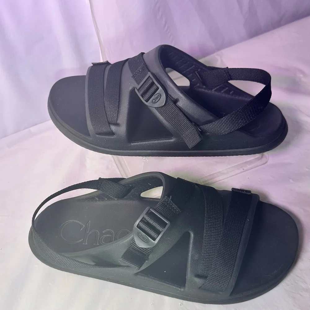 Chaco Black Dual-Strap Slide with Buckle